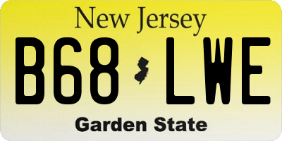 NJ license plate B68LWE