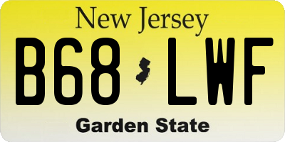 NJ license plate B68LWF