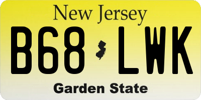 NJ license plate B68LWK