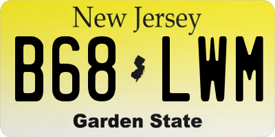 NJ license plate B68LWM