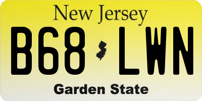 NJ license plate B68LWN