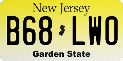 NJ license plate B68LWO