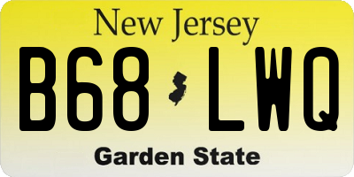 NJ license plate B68LWQ