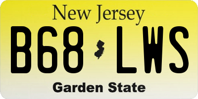 NJ license plate B68LWS