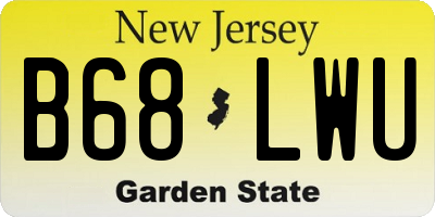 NJ license plate B68LWU