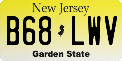 NJ license plate B68LWV