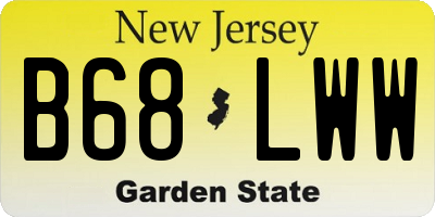 NJ license plate B68LWW
