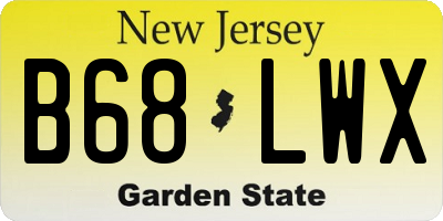 NJ license plate B68LWX