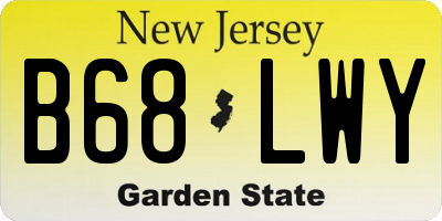 NJ license plate B68LWY