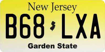 NJ license plate B68LXA