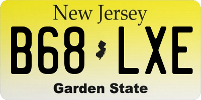 NJ license plate B68LXE