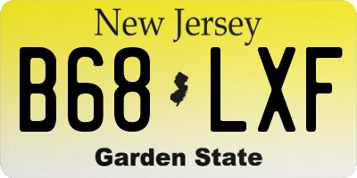 NJ license plate B68LXF
