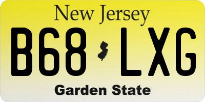 NJ license plate B68LXG