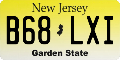 NJ license plate B68LXI