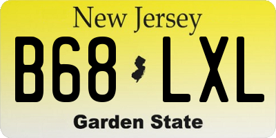 NJ license plate B68LXL