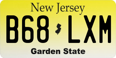 NJ license plate B68LXM