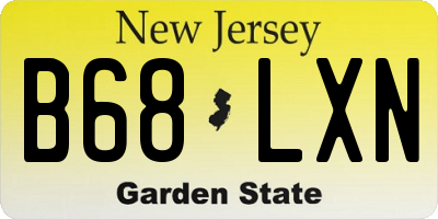 NJ license plate B68LXN