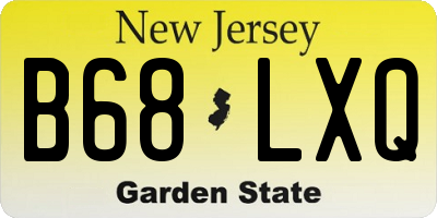 NJ license plate B68LXQ