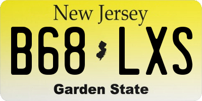 NJ license plate B68LXS
