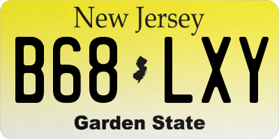 NJ license plate B68LXY