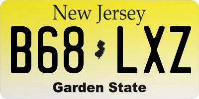 NJ license plate B68LXZ