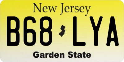 NJ license plate B68LYA