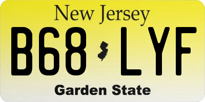 NJ license plate B68LYF