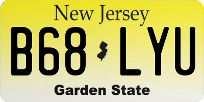 NJ license plate B68LYU