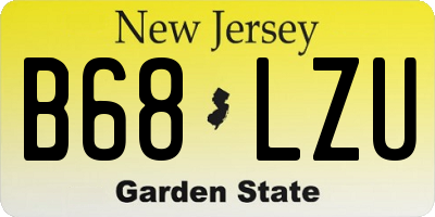 NJ license plate B68LZU
