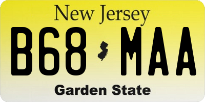 NJ license plate B68MAA