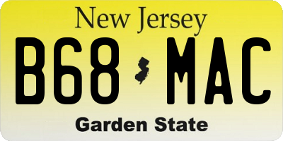 NJ license plate B68MAC