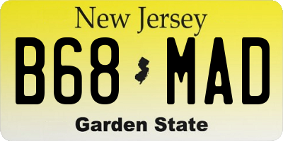 NJ license plate B68MAD