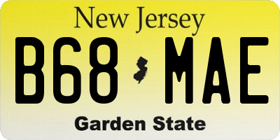 NJ license plate B68MAE