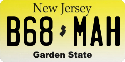 NJ license plate B68MAH