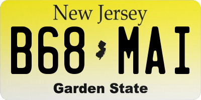 NJ license plate B68MAI