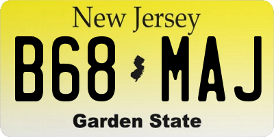 NJ license plate B68MAJ