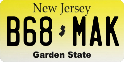 NJ license plate B68MAK