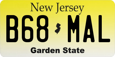 NJ license plate B68MAL