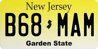 NJ license plate B68MAM
