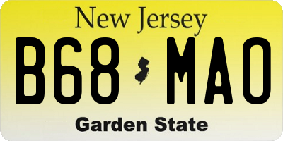 NJ license plate B68MAO