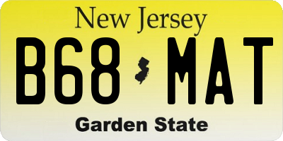 NJ license plate B68MAT
