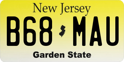 NJ license plate B68MAU