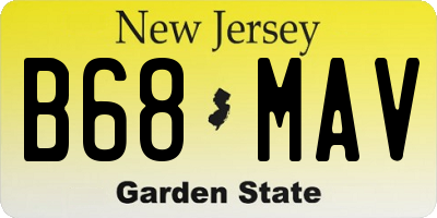 NJ license plate B68MAV