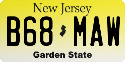 NJ license plate B68MAW