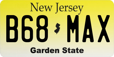 NJ license plate B68MAX