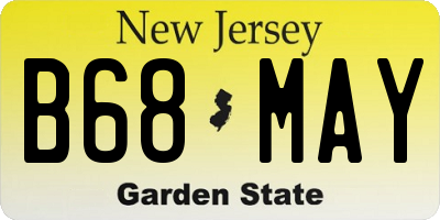 NJ license plate B68MAY