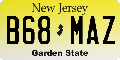 NJ license plate B68MAZ