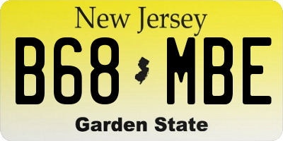 NJ license plate B68MBE