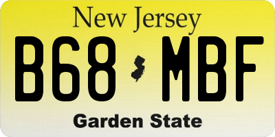 NJ license plate B68MBF