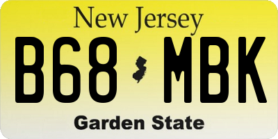 NJ license plate B68MBK